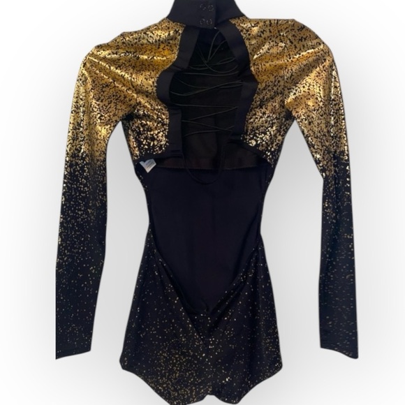 Weissman Dance Leotard Costume Transcendence Style# 11428 Gold/Black Adult SA - Picture 2 of 13